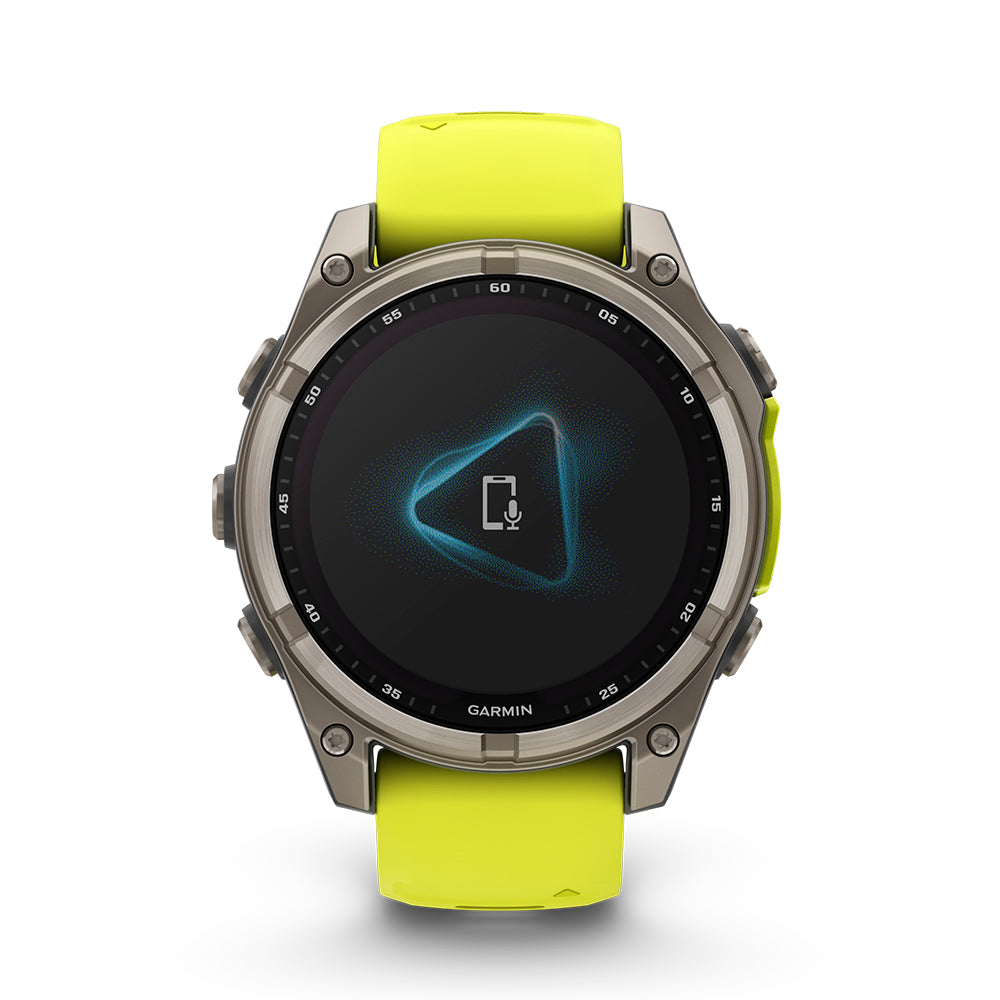 Relógio Garmin fēnix ® 8 Safira Solar Titânio e Amarelo