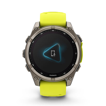 Relógio Garmin fēnix ® 8 Safira Solar Titânio e Amarelo
