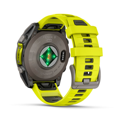 Relógio Garmin fēnix ® 8 Safira Solar Titânio e Amarelo