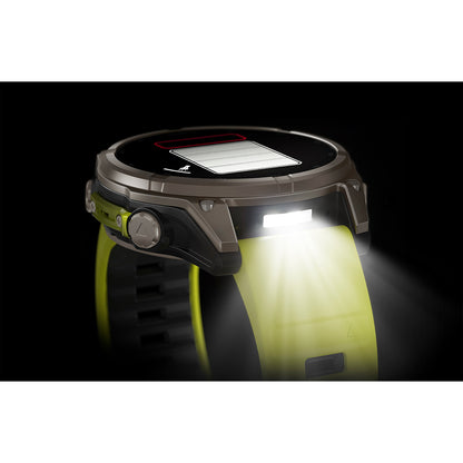 Relógio Garmin fēnix ® 8 Safira Solar Titânio e Amarelo