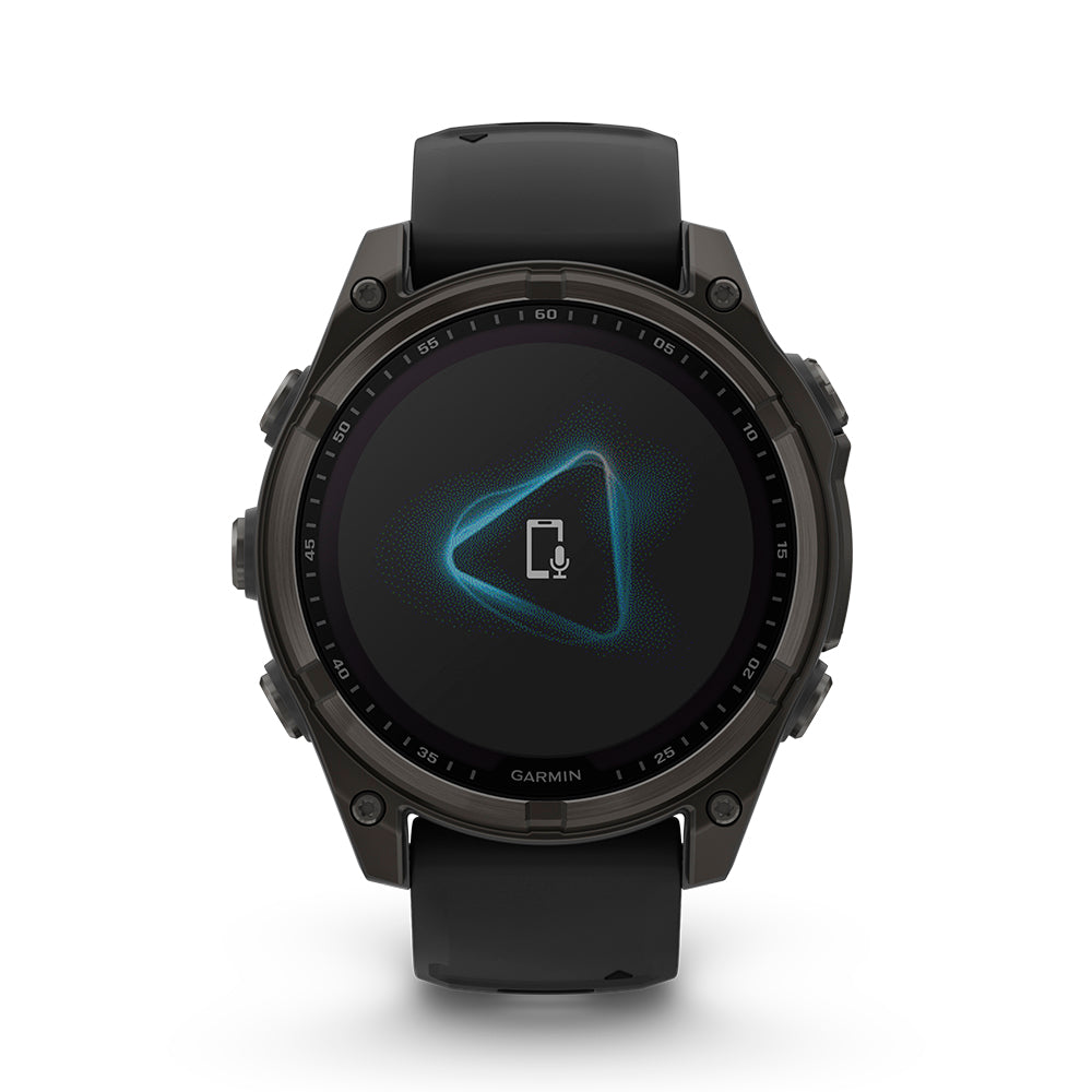 Relógio Garmin fēnix ® 8 Safira Solar Titânio Cinza Carbono e Preto