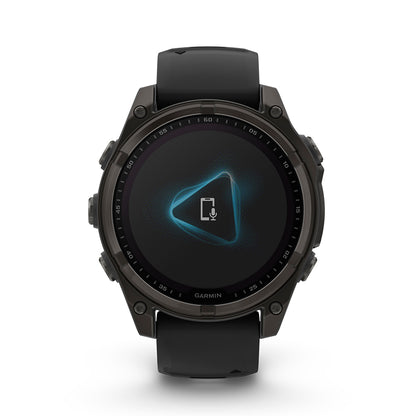 Relógio Garmin fēnix ® 8 Safira Solar Titânio Cinza Carbono e Preto