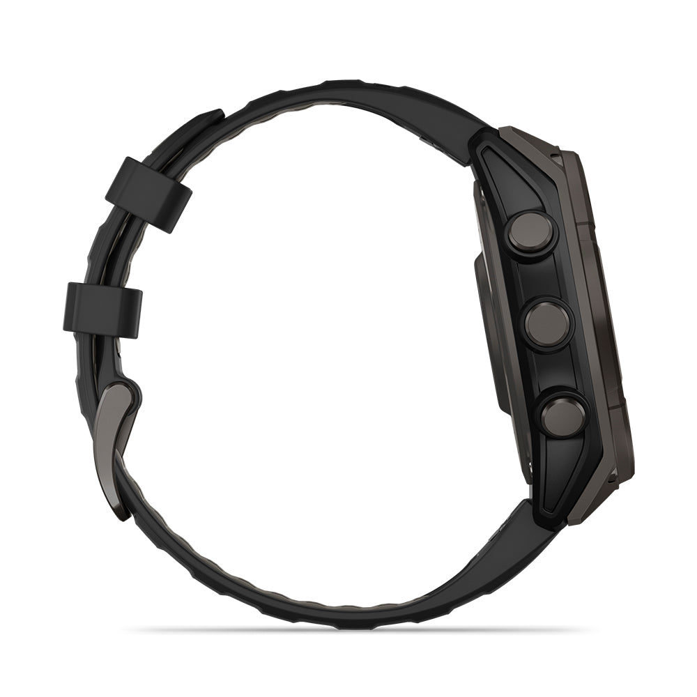 Relógio Garmin fēnix ® 8 Safira Solar Titânio Cinza Carbono e Preto