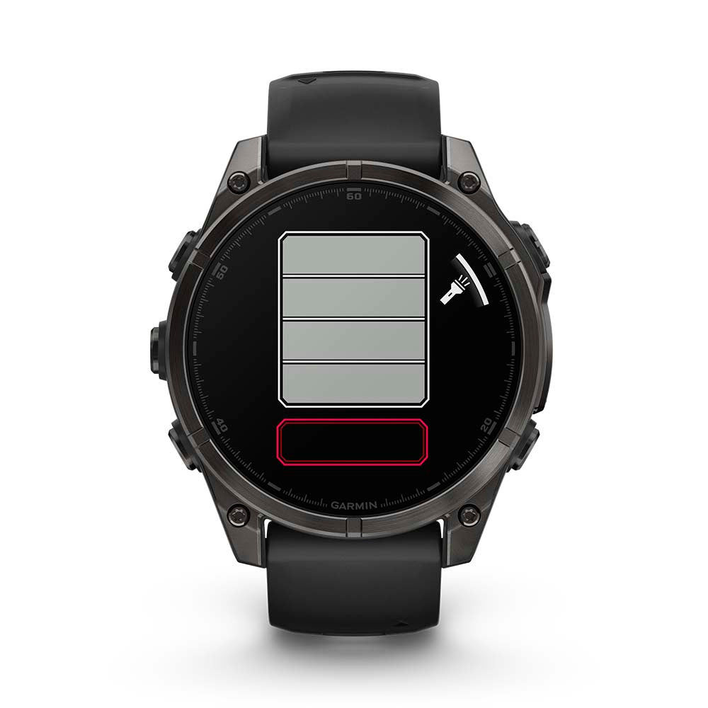 Relógio Garmin fēnix ® 8 Safira Titânio Cinza Carbono e Preto