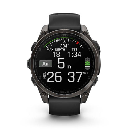 Relógio Garmin fēnix ® 8 Safira Titânio Cinza Carbono e Preto