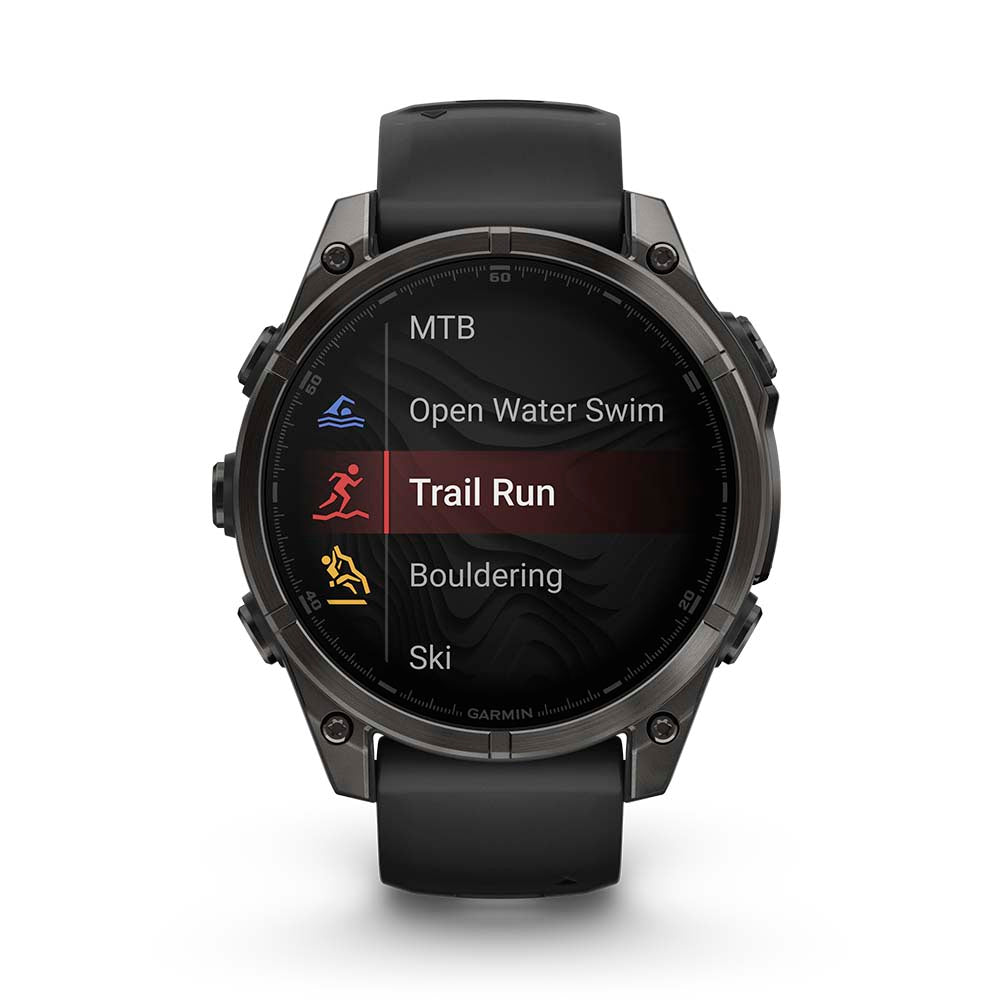 Relógio Garmin fēnix ® 8 Safira Titânio Cinza Carbono e Preto