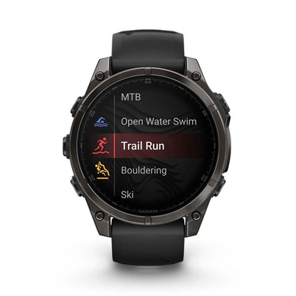 Relógio Garmin fēnix ® 8 Safira Titânio Cinza Carbono e Preto