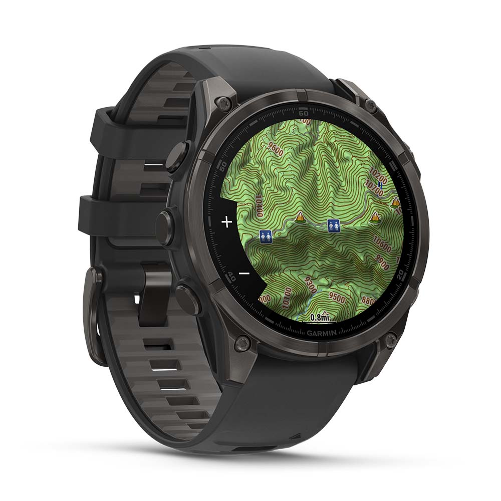 Relógio Garmin fēnix ® 8 Safira Titânio Cinza Carbono e Preto