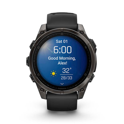 Relógio Garmin fēnix ® 8 Safira Titânio Cinza Carbono e Preto