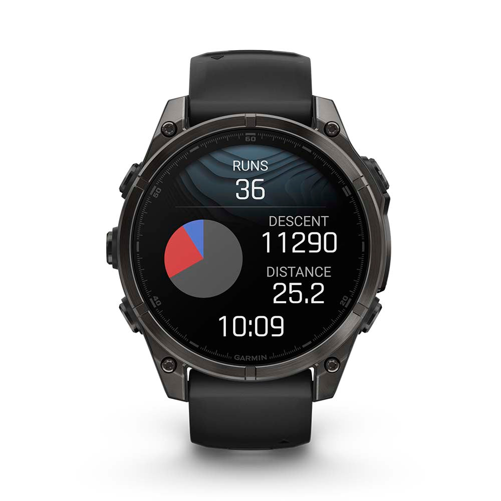 Relógio Garmin fēnix ® 8 Safira Titânio Cinza Carbono e Preto