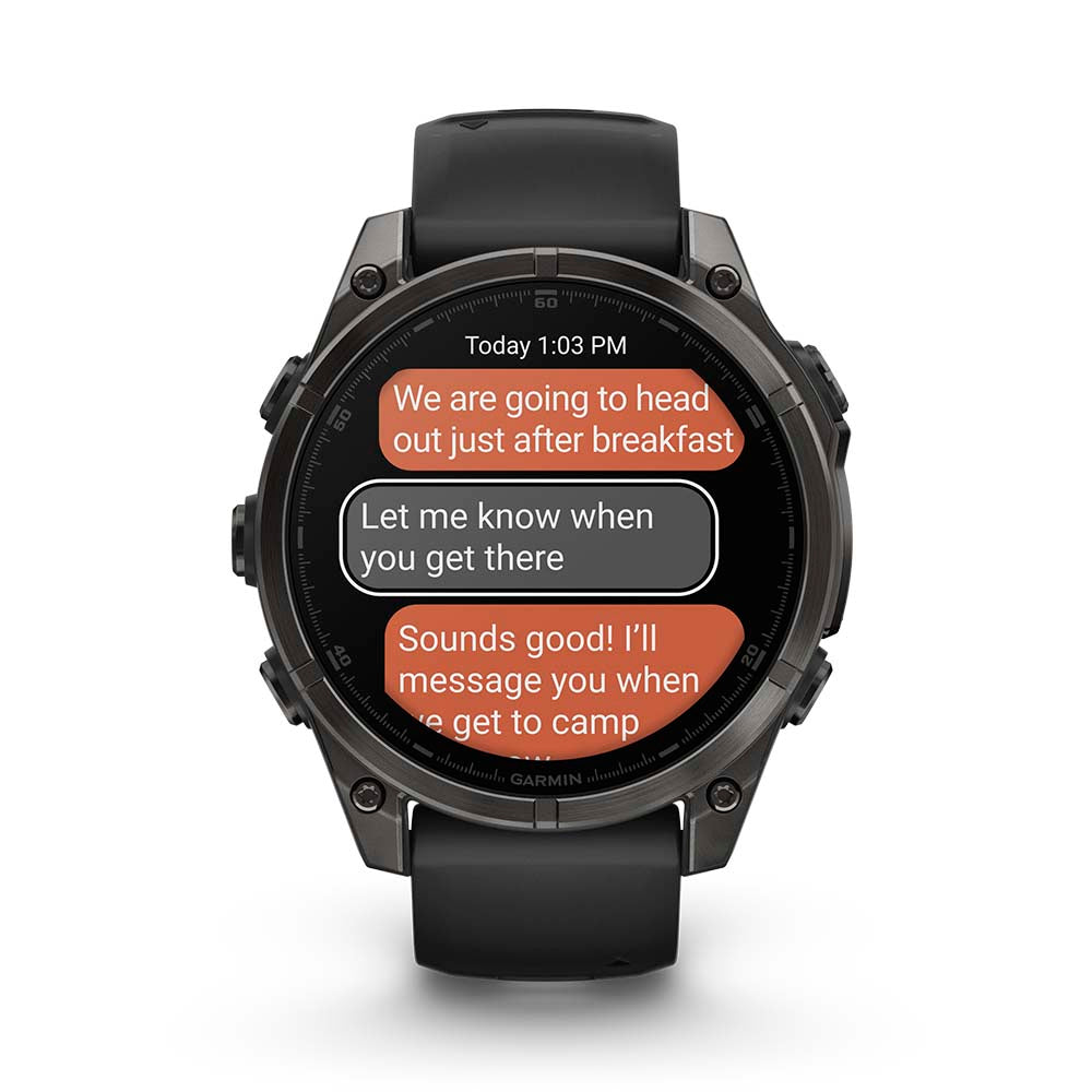 Relógio Garmin fēnix ® 8 Safira Titânio Cinza Carbono e Preto
