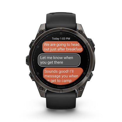 Relógio Garmin fēnix ® 8 Safira Titânio Cinza Carbono e Preto