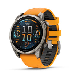 Relógio Garmin fēnix ® 8 Safira Titânio Laranja e Grafite
