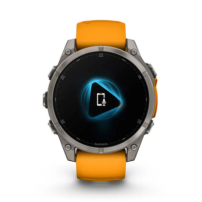 Relógio Garmin fēnix ® 8 Safira Titânio Laranja e Grafite