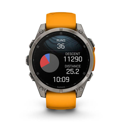 Relógio Garmin fēnix ® 8 Safira Titânio Laranja e Grafite