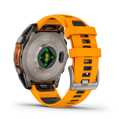 Relógio Garmin fēnix ® 8 Safira Titânio Laranja e Grafite
