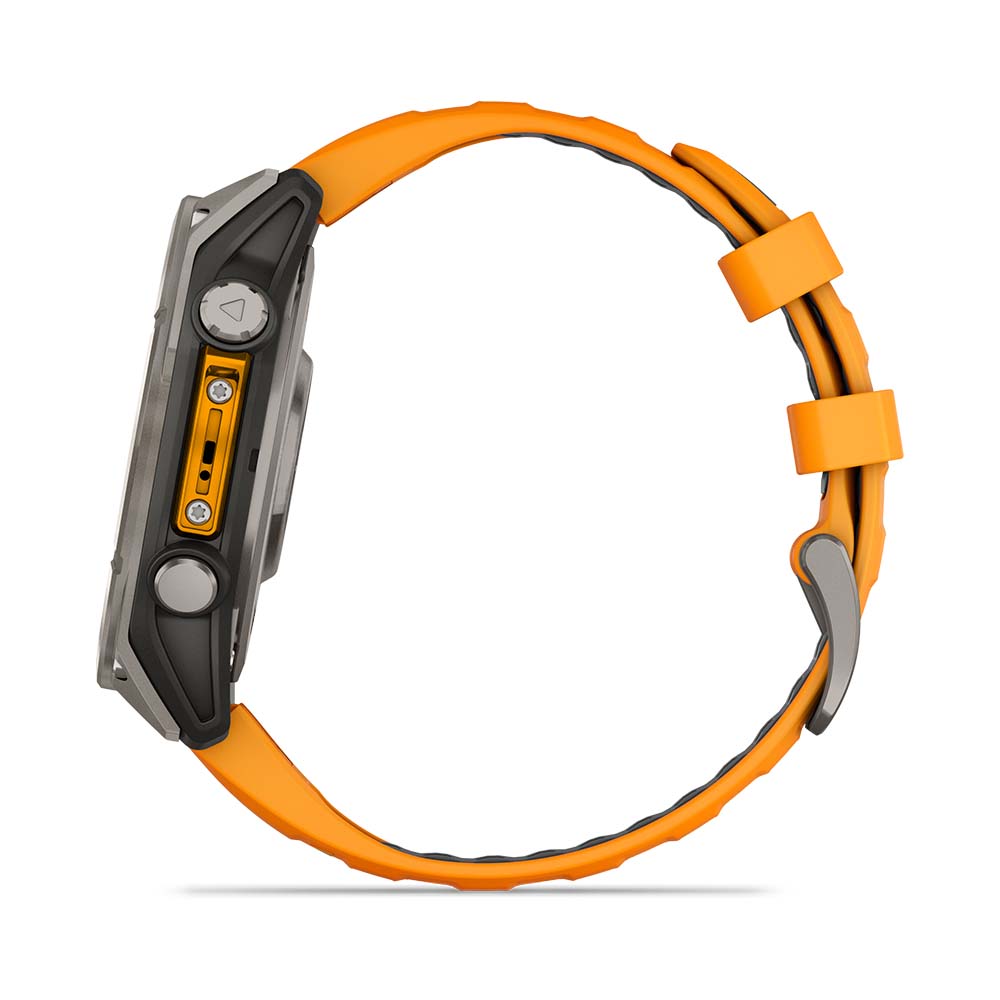 Relógio Garmin fēnix ® 8 Safira Titânio Laranja e Grafite