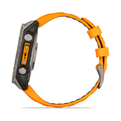 Relógio Garmin fēnix ® 8 Safira Titânio Laranja e Grafite