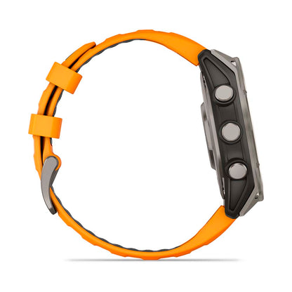 Relógio Garmin fēnix ® 8 Safira Titânio Laranja e Grafite