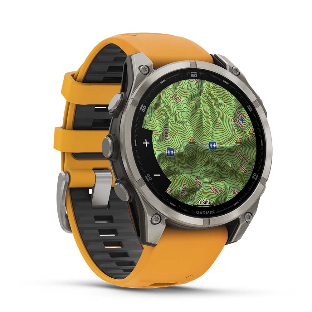 Relógio Garmin fēnix ® 8 Safira Titânio Laranja e Grafite