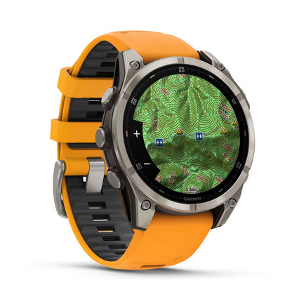 Relógio Garmin fēnix ® 8 Safira Titânio Laranja e Grafite