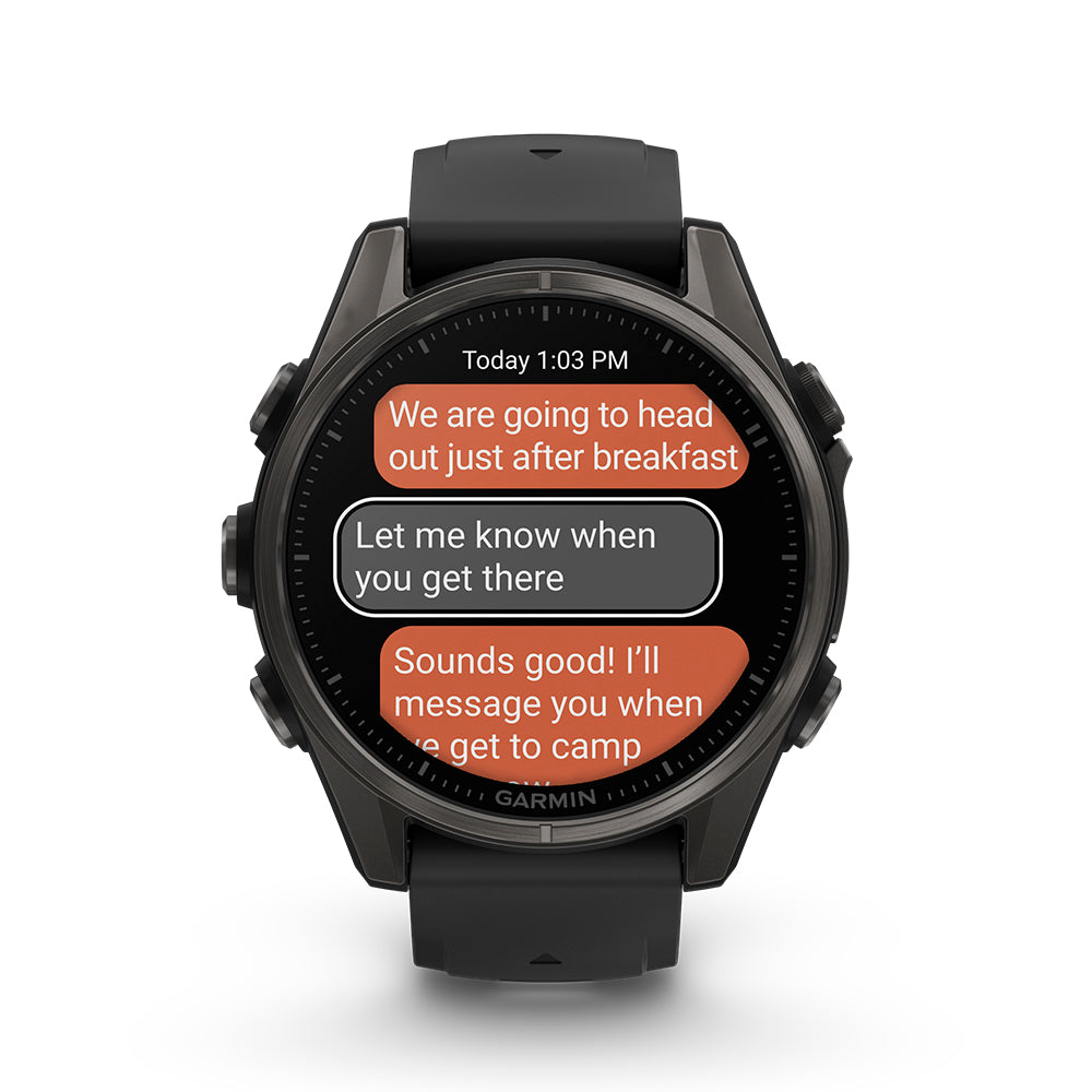 Relógio Garmin fēnix ® 8S Safira Titânio Cinza Carbono e Preto