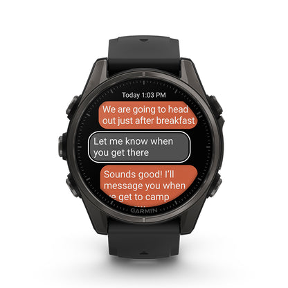 Relógio Garmin fēnix ® 8S Safira Titânio Cinza Carbono e Preto