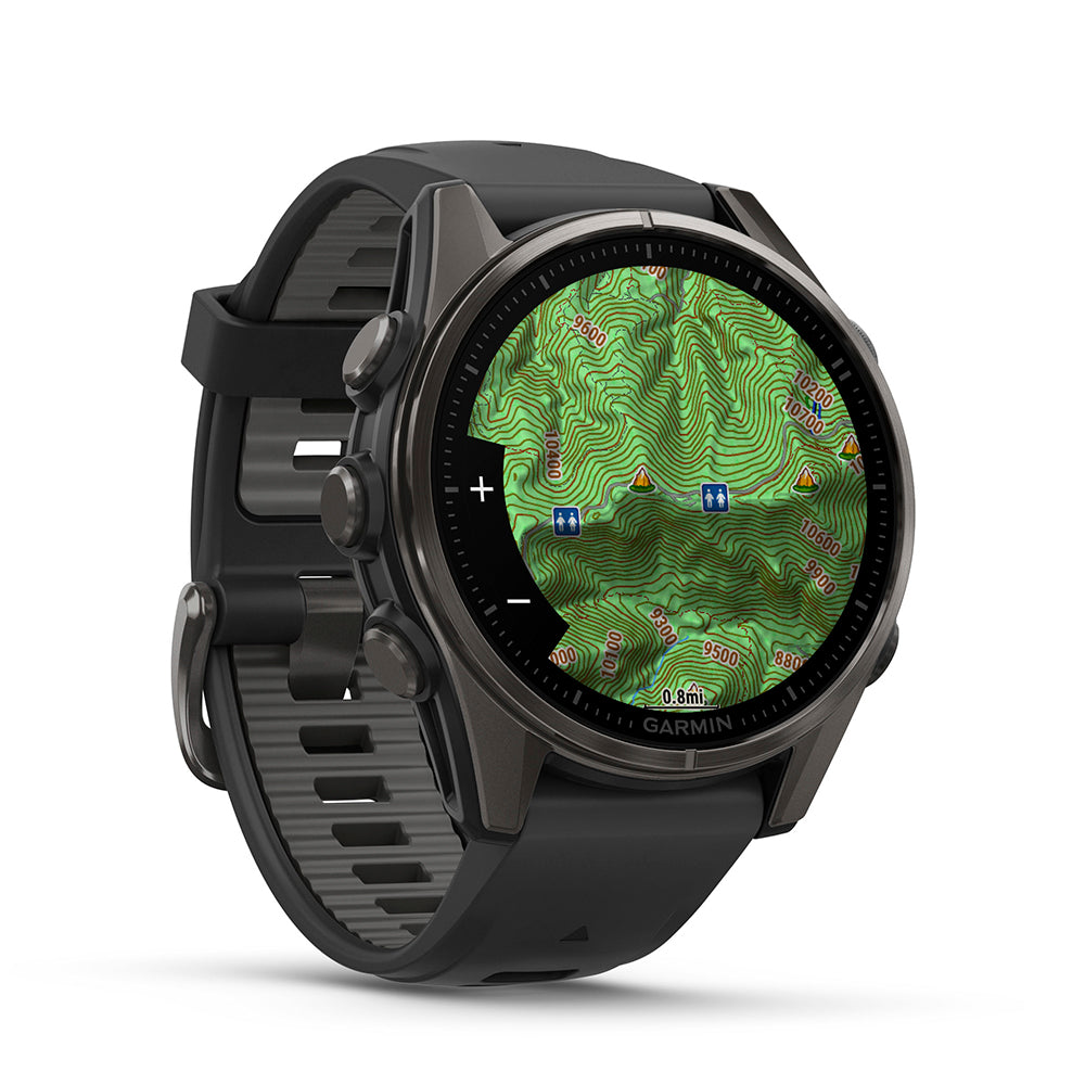 Relógio Garmin fēnix ® 8S Safira Titânio Cinza Carbono e Preto