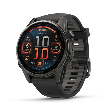 Relógio Garmin fēnix ® 8S Safira Titânio Cinza Carbono e Preto
