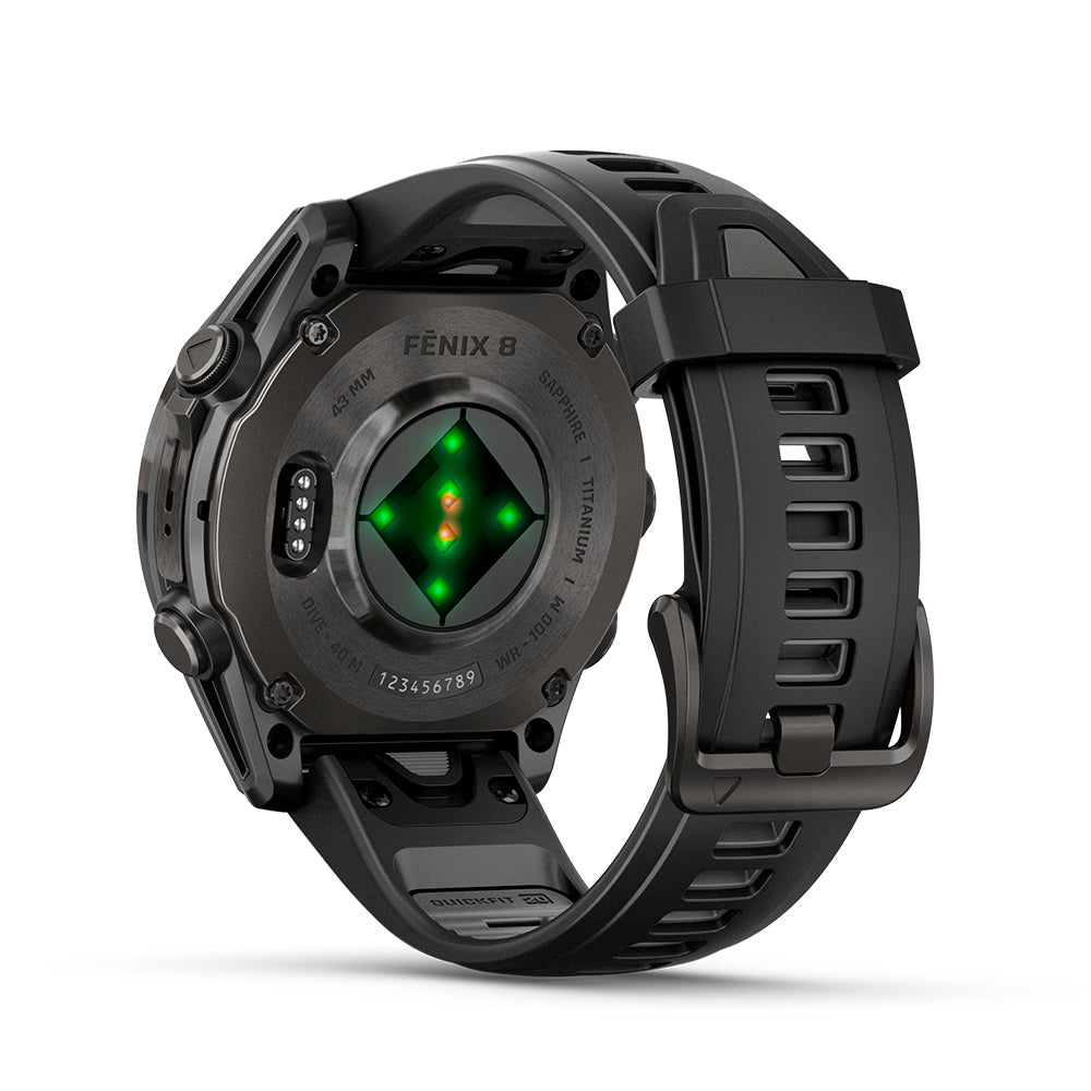 Relógio Garmin fēnix ® 8S Safira Titânio Cinza Carbono e Preto