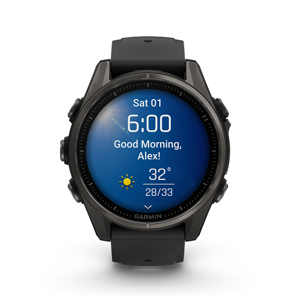 Relógio Garmin fēnix ® 8S Safira Titânio Cinza Carbono e Preto