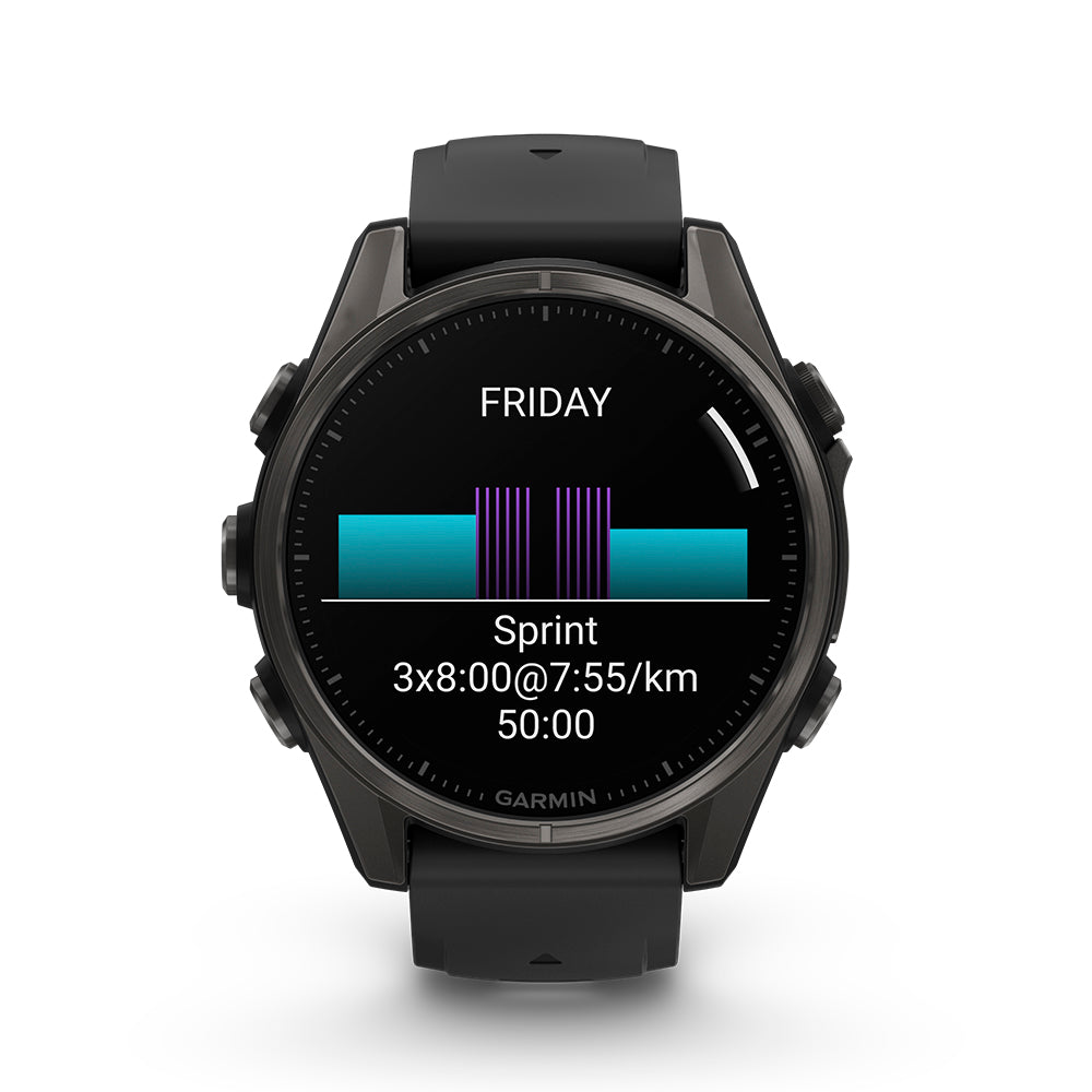Relógio Garmin fēnix ® 8S Safira Titânio Cinza Carbono e Preto