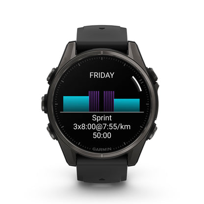 Relógio Garmin fēnix ® 8S Safira Titânio Cinza Carbono e Preto