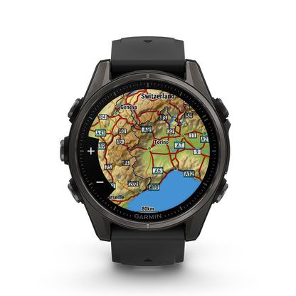 Relógio Garmin fēnix ® 8S Safira Titânio Cinza Carbono e Preto