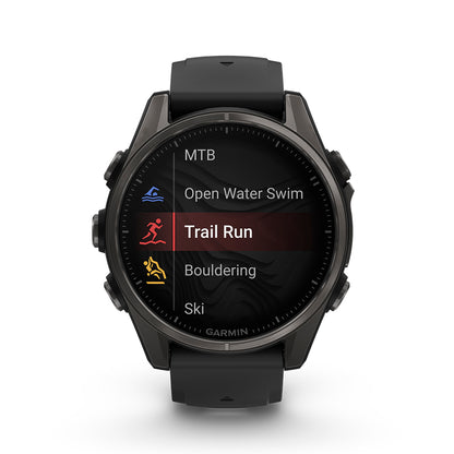 Relógio Garmin fēnix ® 8S Safira Titânio Cinza Carbono e Preto
