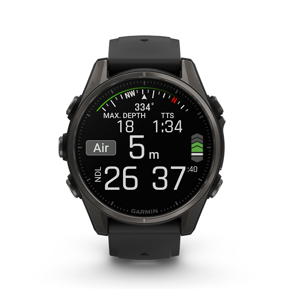 Relógio Garmin fēnix ® 8S Safira Titânio Cinza Carbono e Preto