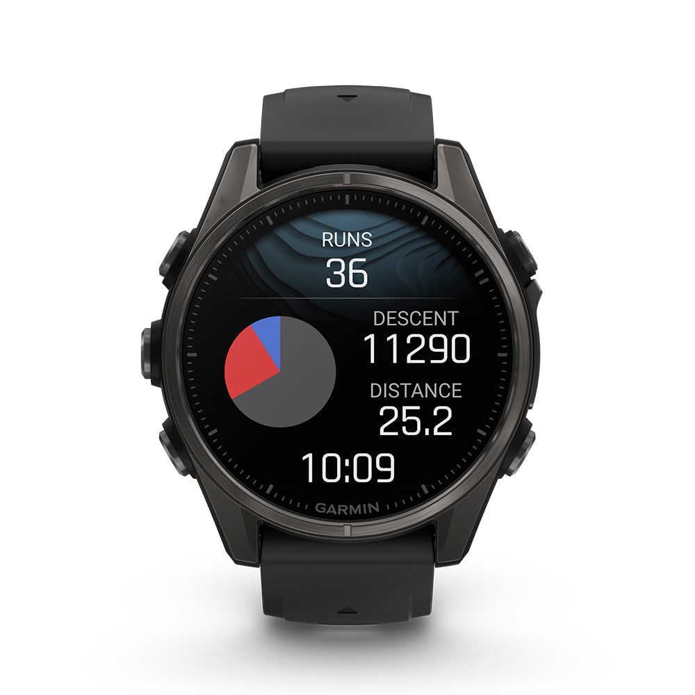 Relógio Garmin fēnix ® 8S Safira Titânio Cinza Carbono e Preto