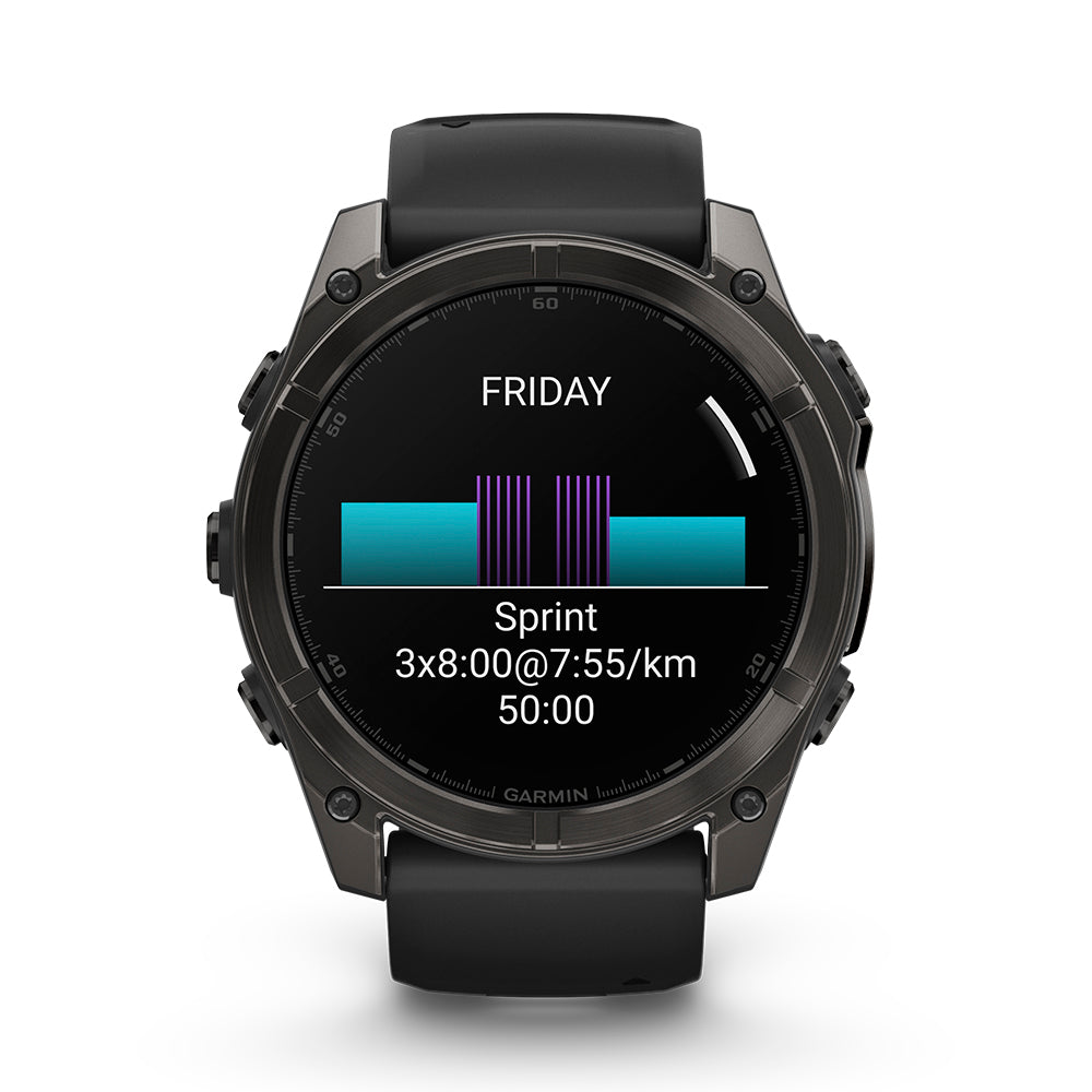 Relógio Garmin fēnix ® 8X Safira Cinza Carbono e Preto