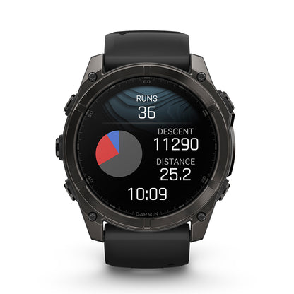 Relógio Garmin fēnix ® 8X Safira Cinza Carbono e Preto