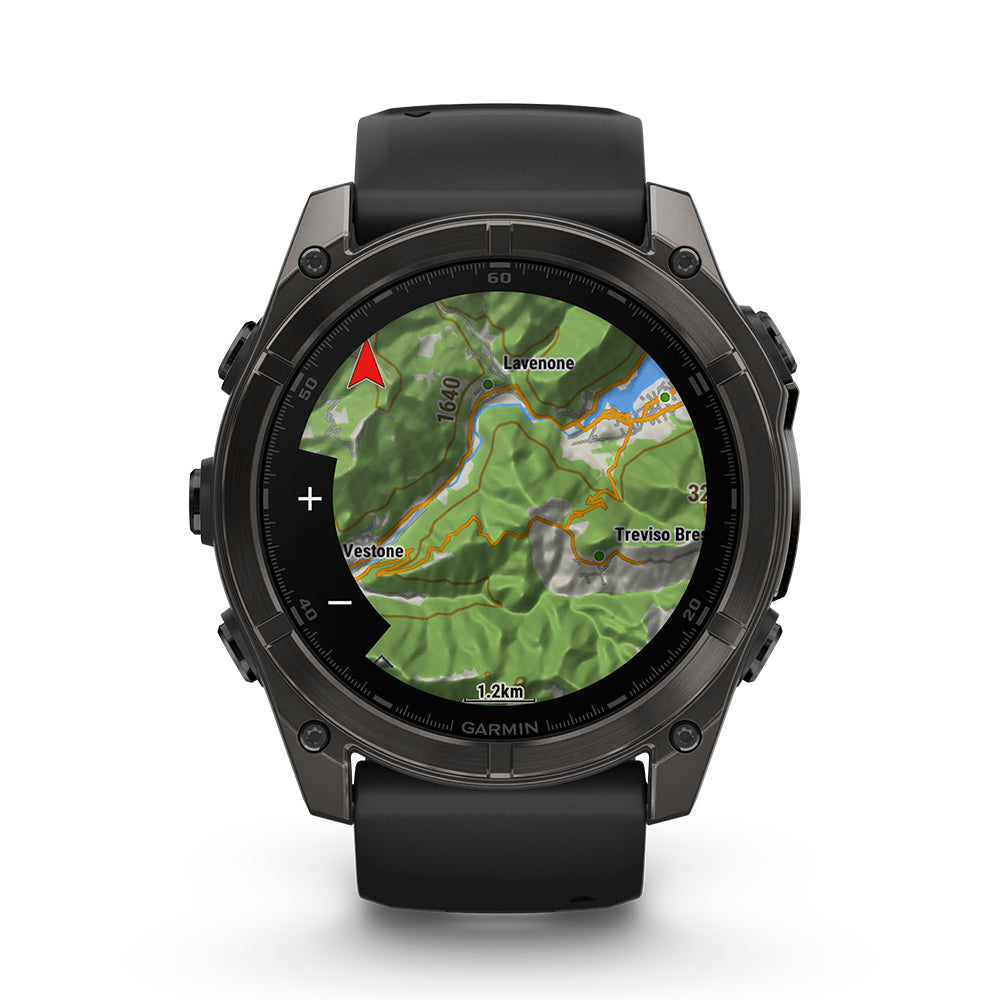 Relógio Garmin fēnix ® 8X Safira Cinza Carbono e Preto