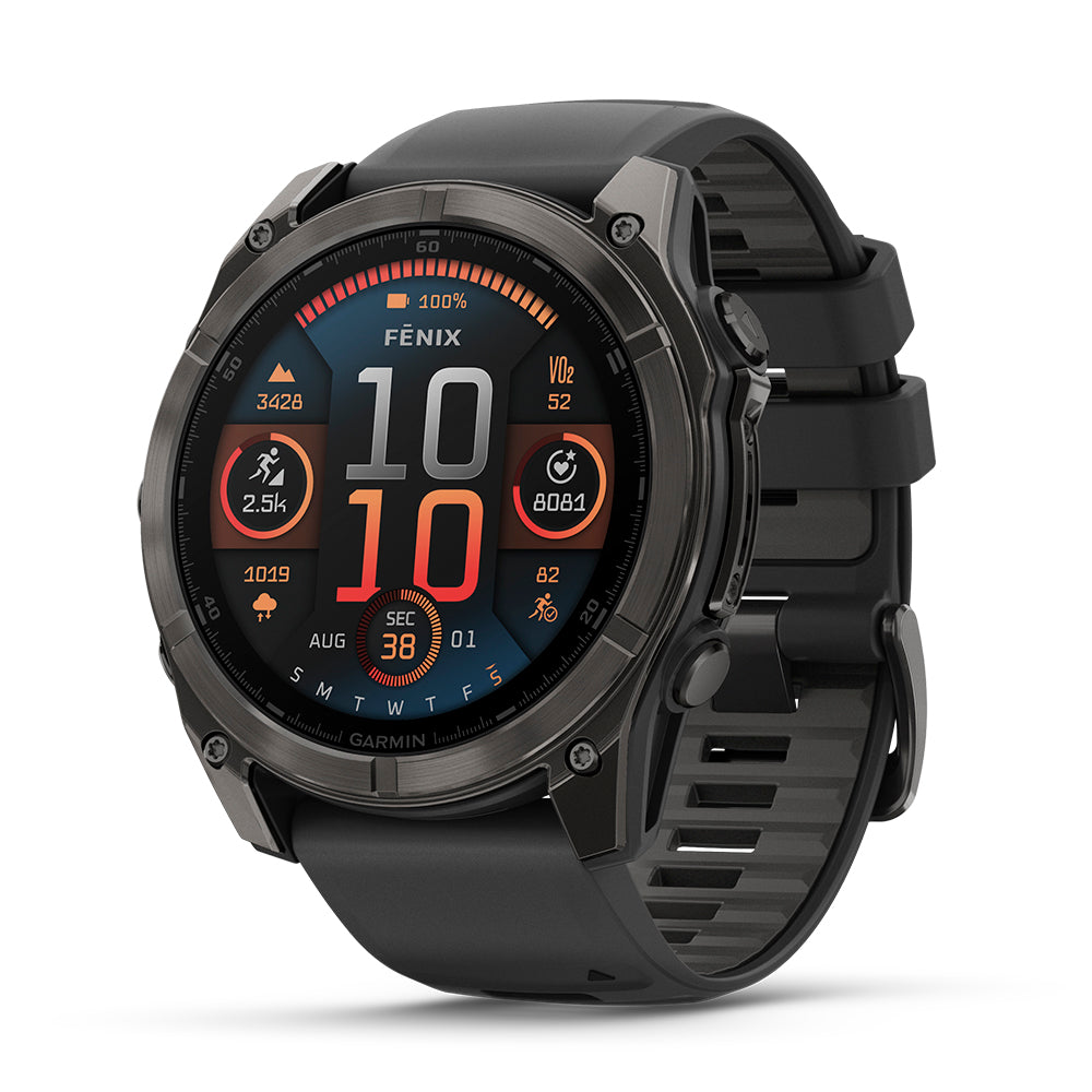 Relógio Garmin fēnix ® 8X Safira Cinza Carbono e Preto