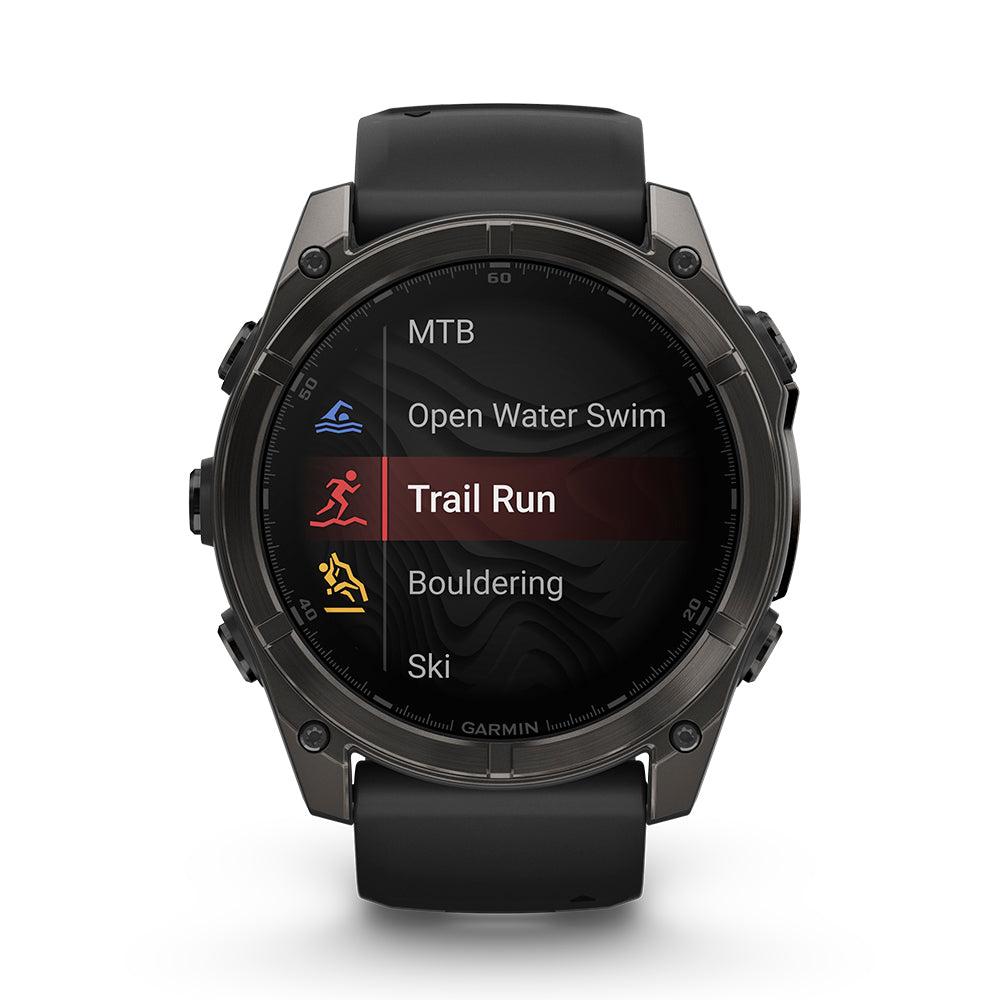 Relógio Garmin fēnix ® 8X Safira Cinza Carbono e Preto