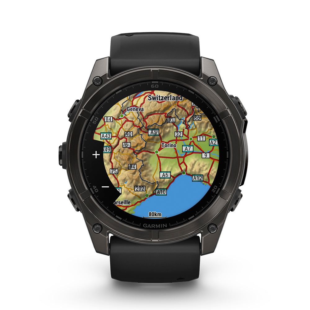 Relógio Garmin fēnix ® 8X Safira Cinza Carbono e Preto