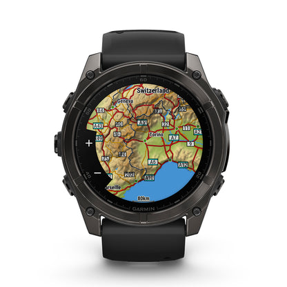 Relógio Garmin fēnix ® 8X Safira Cinza Carbono e Preto