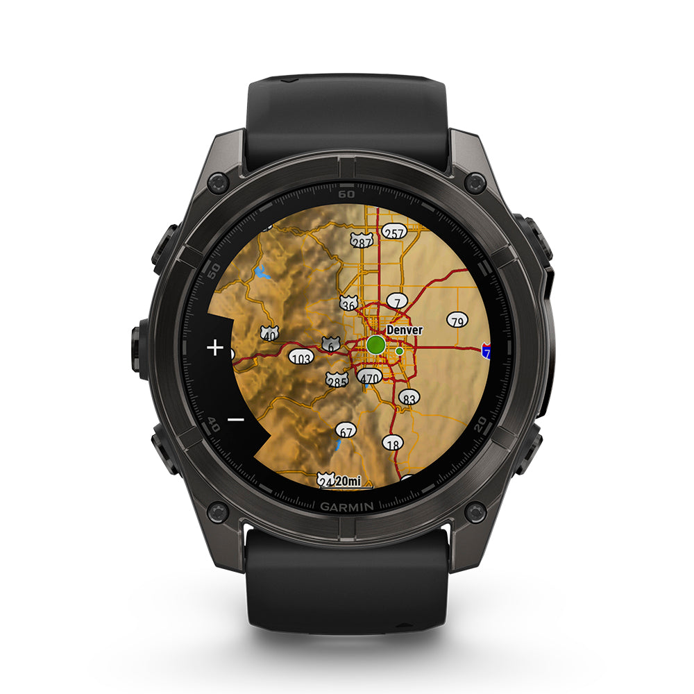 Relógio Garmin fēnix ® 8X Safira Cinza Carbono e Preto
