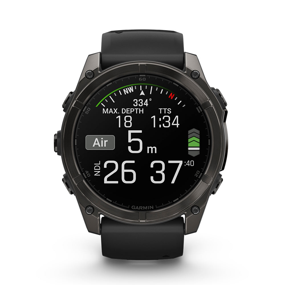 Relógio Garmin fēnix ® 8X Safira Cinza Carbono e Preto