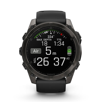 Relógio Garmin fēnix ® 8X Safira Cinza Carbono e Preto