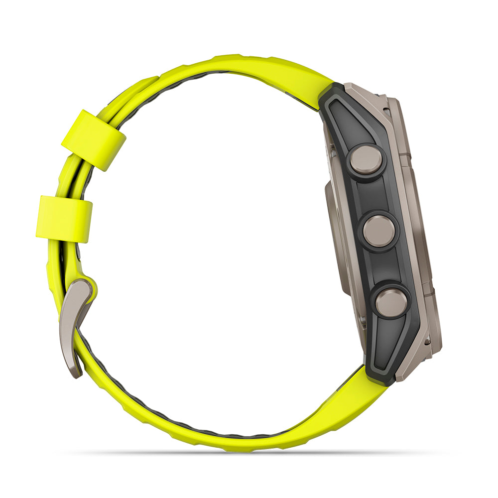 Relógio Garmin fēnix ® 8X Safira Solar Titânio e Amarelo