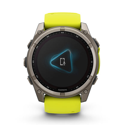 Relógio Garmin fēnix ® 8X Safira Solar Titânio e Amarelo