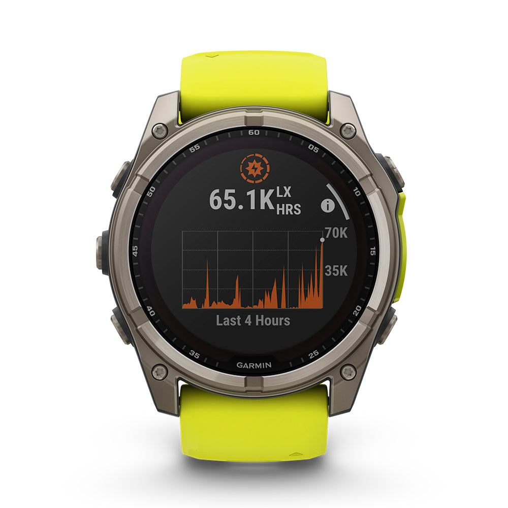 Relógio Garmin fēnix ® 8X Safira Solar Titânio e Amarelo